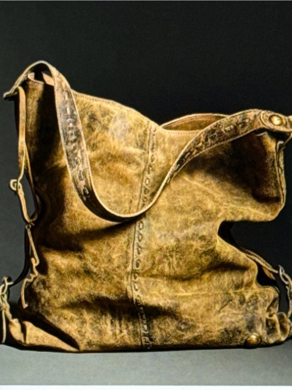 Free people Dallas  Suede Shoulder Bag in Olive Brown - Picture 3 of 4